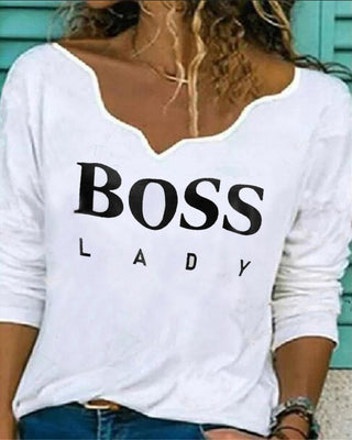 T-shirt à manches longues à imprimé lettre