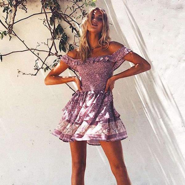 Robe bohème Rose Pale