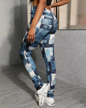 Pantalon plié taille haute avec cordon de serrage