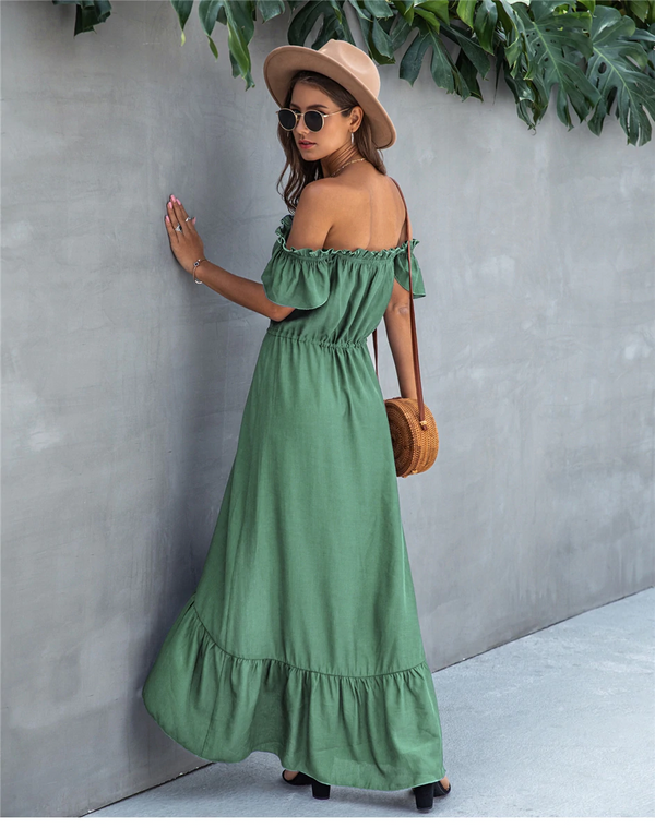 Robe Bohème Vert Emeraude