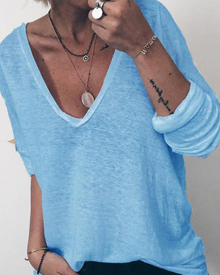 T-shirt ample à col en V