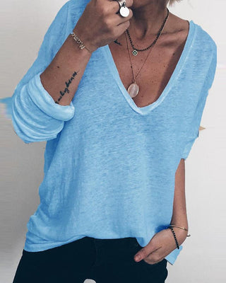 T-shirt ample à col en V