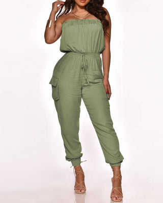 Ensemble haut et pantalon sans manches droit uni