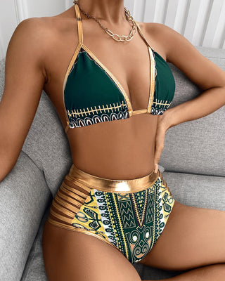 Ensembles de bikini dos nu à imprimé foulard (2 pièces)