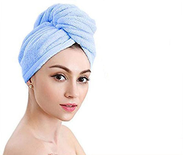 Serviette Pour Cheveux à Séchage Rapide Madame Cosmetique Bleu 