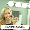 Miroir de beauté portatif avec ampoules électriques