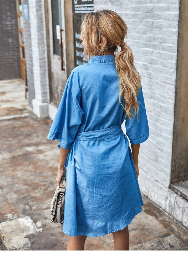 Robe Bleu Bohème Chic