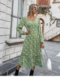 Robe Bohème Longue Verte