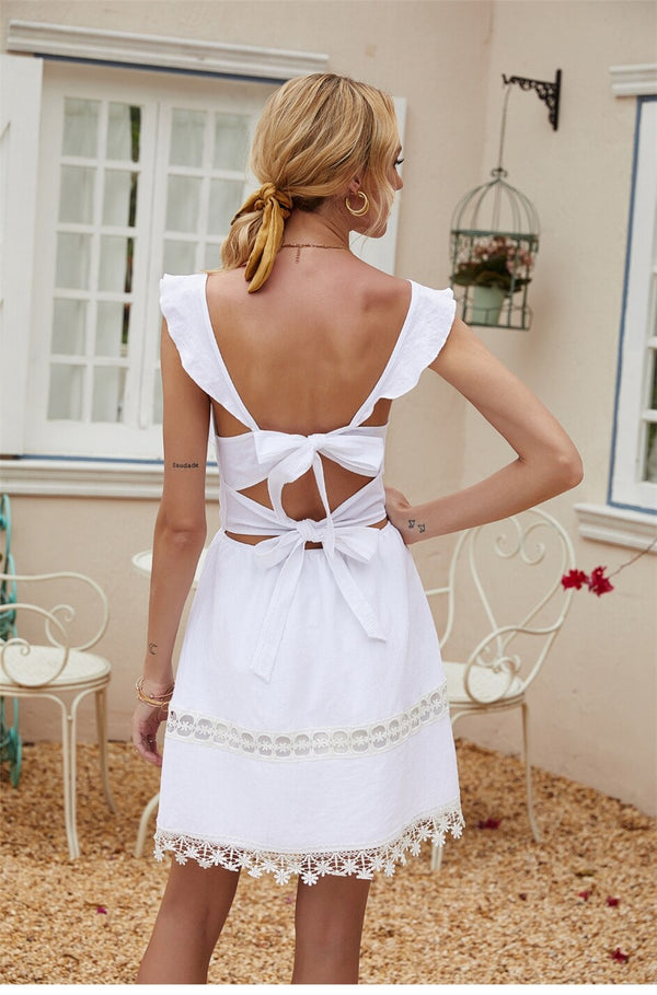 Robe Blanche Dentelle Bohème chic