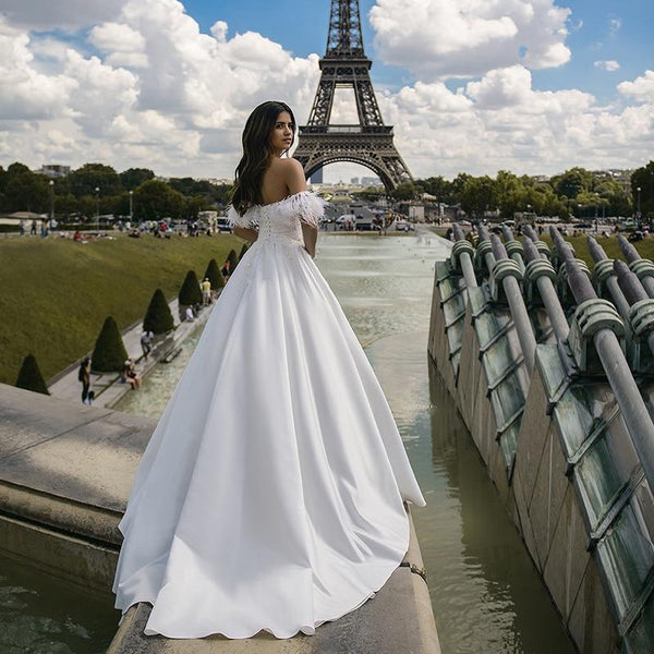 Robe De Mariée Blanche Champêtre Bohème