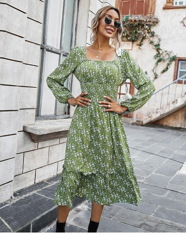 Robe Bohème Longue Verte