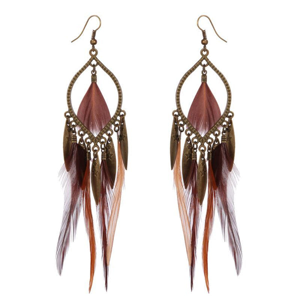 Boucle D'Oreille Femme Plume