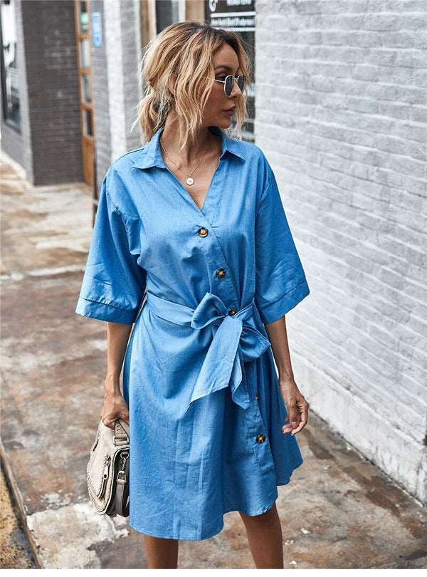 Robe Bleu Bohème Chic