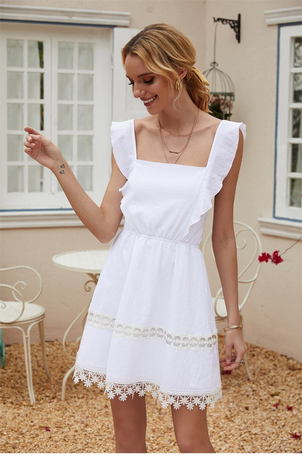 Robe Blanche Dentelle Bohème chic