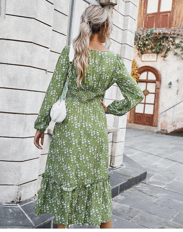 Robe Bohème Longue Verte