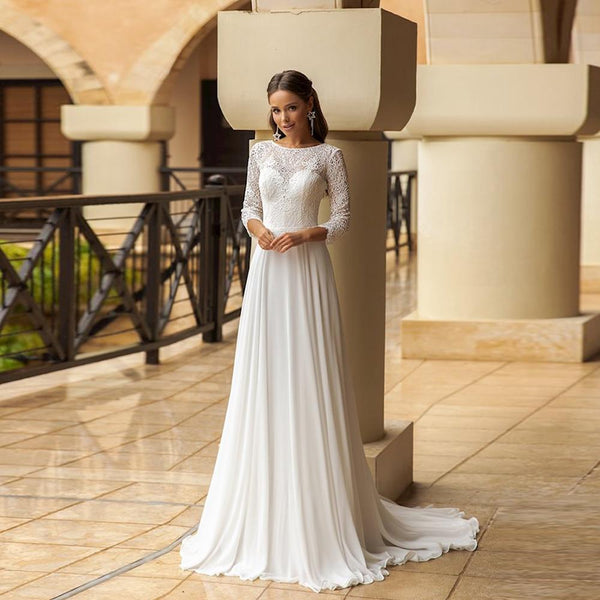 Robe De Mariée Longue Fluide Bohème