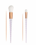 Set de 10 Pinceaux de Maquillage Licorne blancs et Or