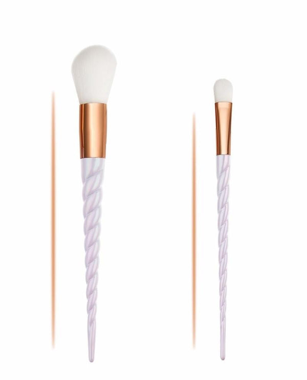Set de 10 Pinceaux de Maquillage Licorne blancs et Or
