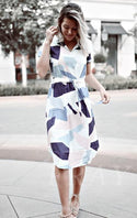 Robe imprimée avec cordon de serrage