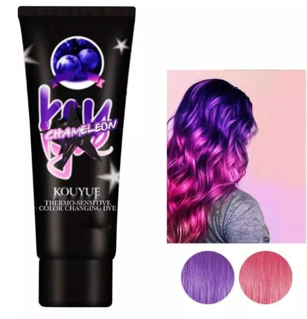 Teinture - Encre Thermochromique Changeant La Couleur Des Cheveux Beauté Produit Du Violet au Magenta 