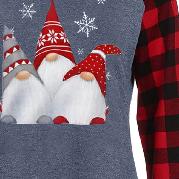 Sweat-shirt de Noël à manches longues et imprimé Père Noël
