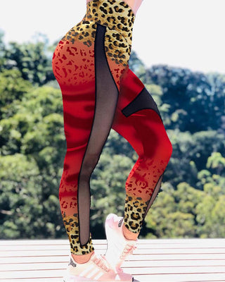 Pantalon de yoga pour le levage des fesses à patchs en maille transparente