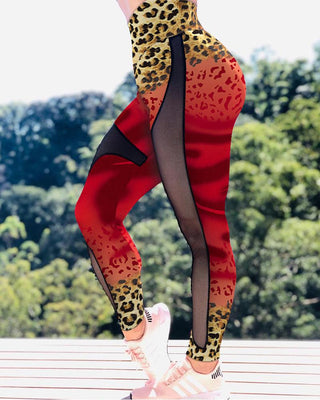 Pantalon de yoga pour le levage des fesses à patchs en maille transparente