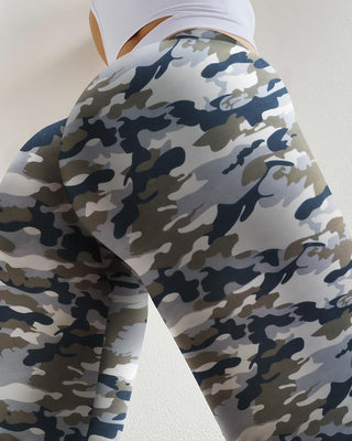 Pantalon de yoga taille haute imprimé camouflage de levage des fesses