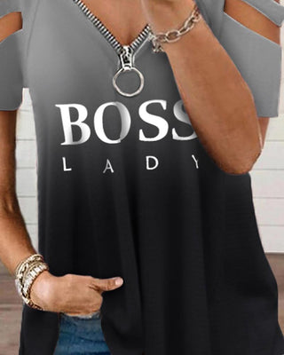 Blouse imprimée en mélange de lettres