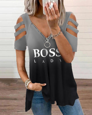 Blouse imprimée en mélange de lettres