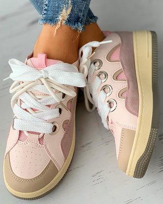 Sneaker décontracté respirant à lacets et à œillets