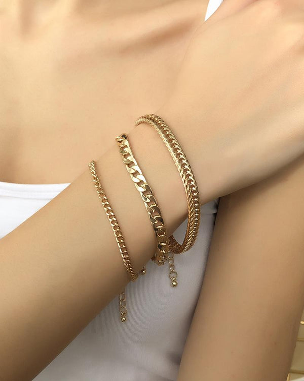 Ensemble de 3 bracelets à chaîne simple