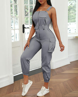 Combinaison à bretelles cargo design de poche