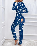 Pyjama à rabat fonctionnel à imprimé étoiles pour adultes