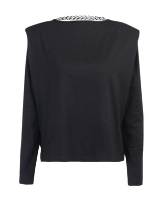 Top dos nu rembourré à épaules