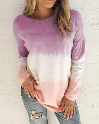Sweat décontracté à manches longues color block