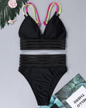 Ensemble de bikini à double bretelles en maille transparente