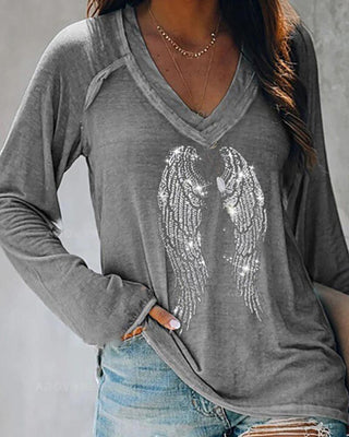 Haut à manches longues à motif ailes cloutées