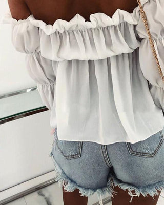 Haut à manches cloche et épaules dénudées