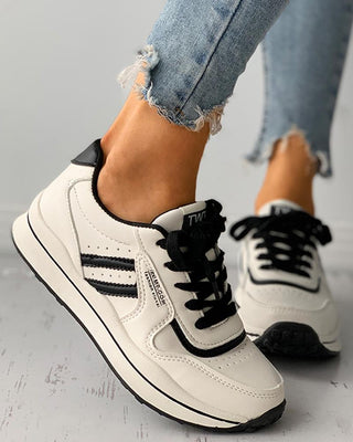 Sneaker décontracté doublé à lacets color-block