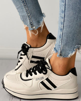 Sneaker décontracté doublé à lacets color-block