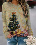 Sweatshirt à motif de Noël à imprimé Pop Art