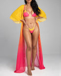 Ensemble de bikini une pièce dos nu à manches longues et dégradé