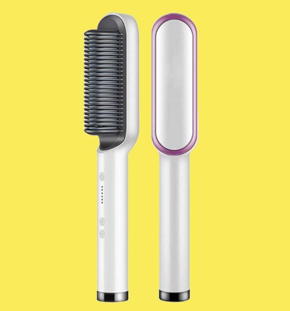 Brosse Lissante Chauffante Professionnelle Beauté Produit Blanc 