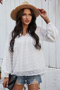 Blouse Romantique Bohème - S / Blanc