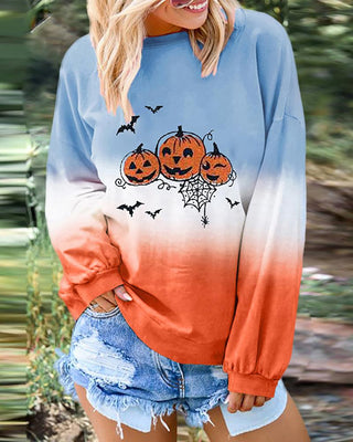 Haut de couleur dégradé à imprimé chauve-souris Halloween