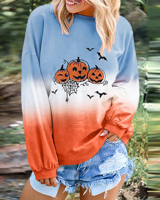 Haut de couleur dégradé à imprimé chauve-souris Halloween