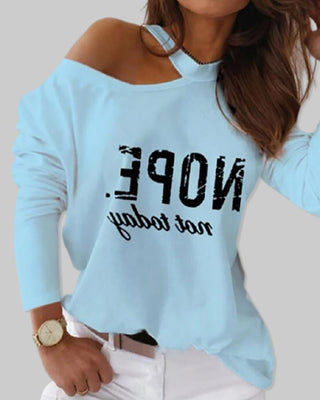 Haut imprimé lettre à épaules dénudées