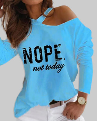 Haut imprimé lettre à épaules dénudées