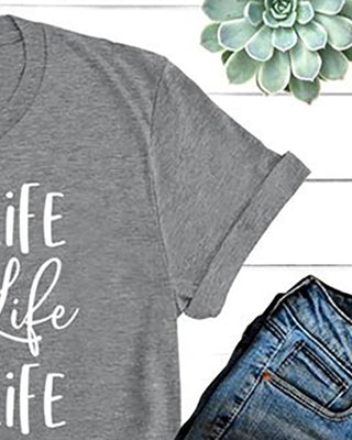 T-shirt décontracté à imprimé lettre pour la fête des mères